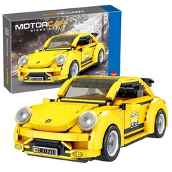 City MOC Technical Classic Beetles Car Diamond Building Blocks Racing Car Model Mini Size Sport Vehicle Bricks Toys For Children