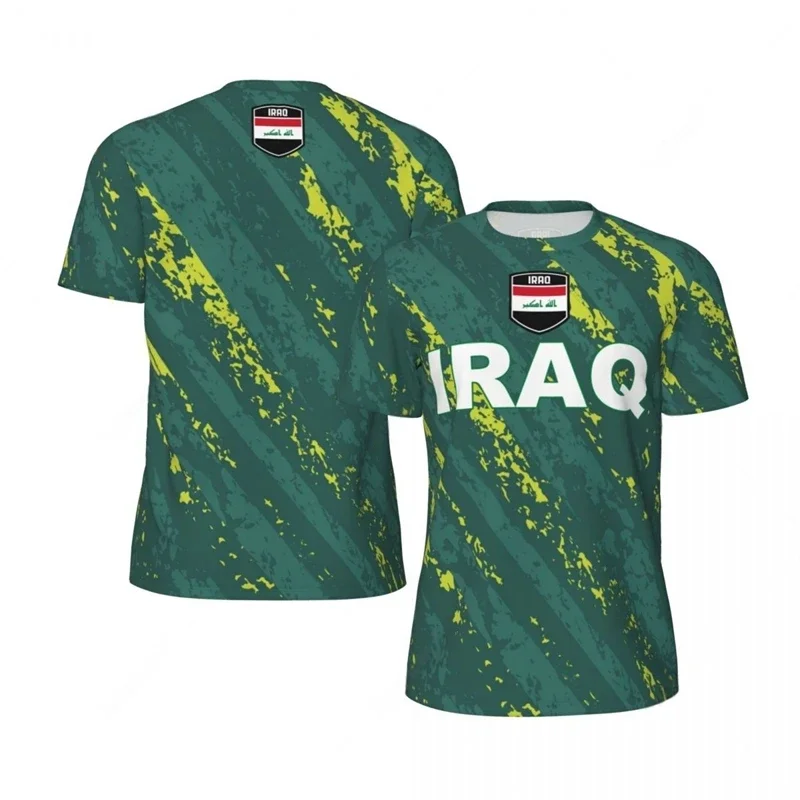 IRAQ Flag 3D Print Sport Quick Dry Breathable Men Women T-shirt Outdoor Football Jersey Club Fan Casual Short Sleeve Clothes Top