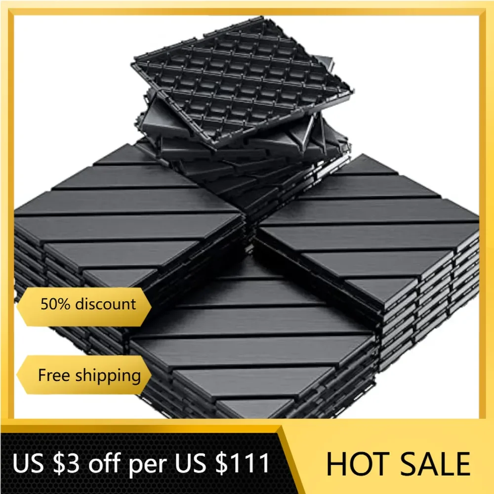 

Outdoor Flooring for Patio Garden Poolside Front/Back Yard Floor Tiles 11.8"x11.8"(Pack of 27) Plastic Interlocking Deck Tiles