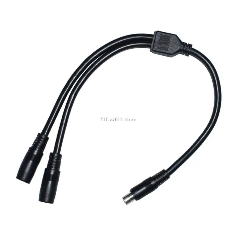 DC8020 Y Splitter Adapter Cable 14AWG Power Cord Wire 1 Male to 2 Female for Solar Panel Charging 40cm Long Black