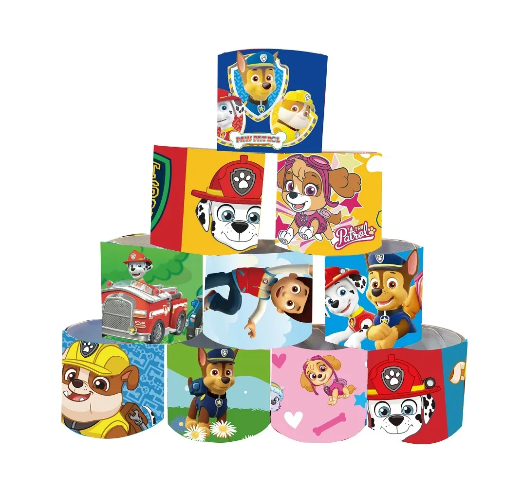 15pcs Paw Patrol Slap Bracelets Party Favors Birthday Party Gifts Baby Shower Decorations Snap Band for Kids Girls Boys