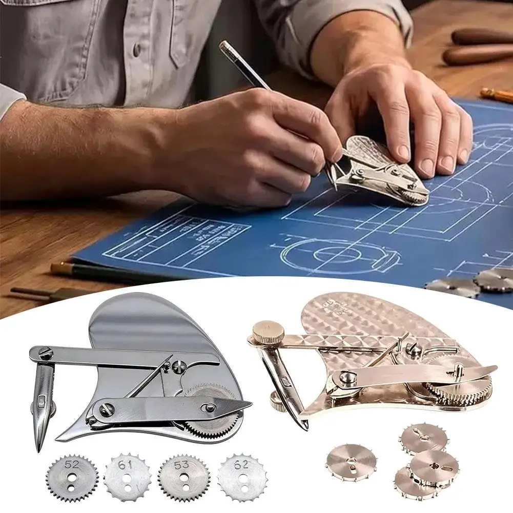 Vintage Heart Shape Gear Drawing Instrument Multi Gear Spirograph Drawing Tool Creative Art Drafting Geometric Painting Ruler