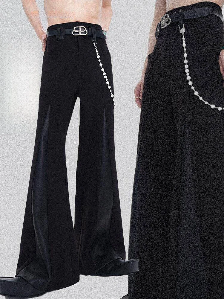 

Мужские широкие брюки премиум-класса: летние, струящиеся, в пол, повседневные, в корейском стиле, свободного кроя, с эффектом драпировки