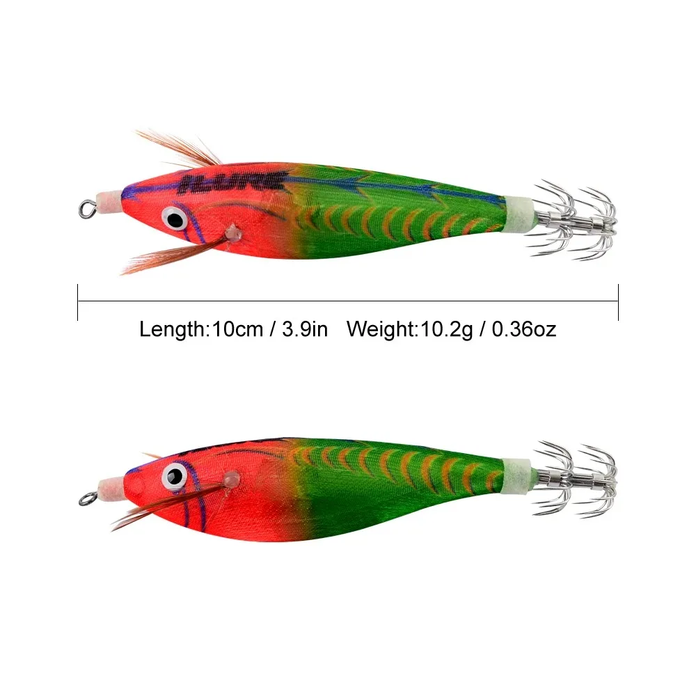 ILURE 7Pcs/Box Fishing Lure Luminous Wood Shrimp with Battery 10cm Artificial Hard Bait Wobbler Sea Fishing Trout Bass Tackle