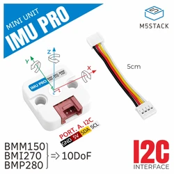 M5Stack Official 6-DoF IMU Pro Mini Unit (BMI270, BMM150, BMP280)