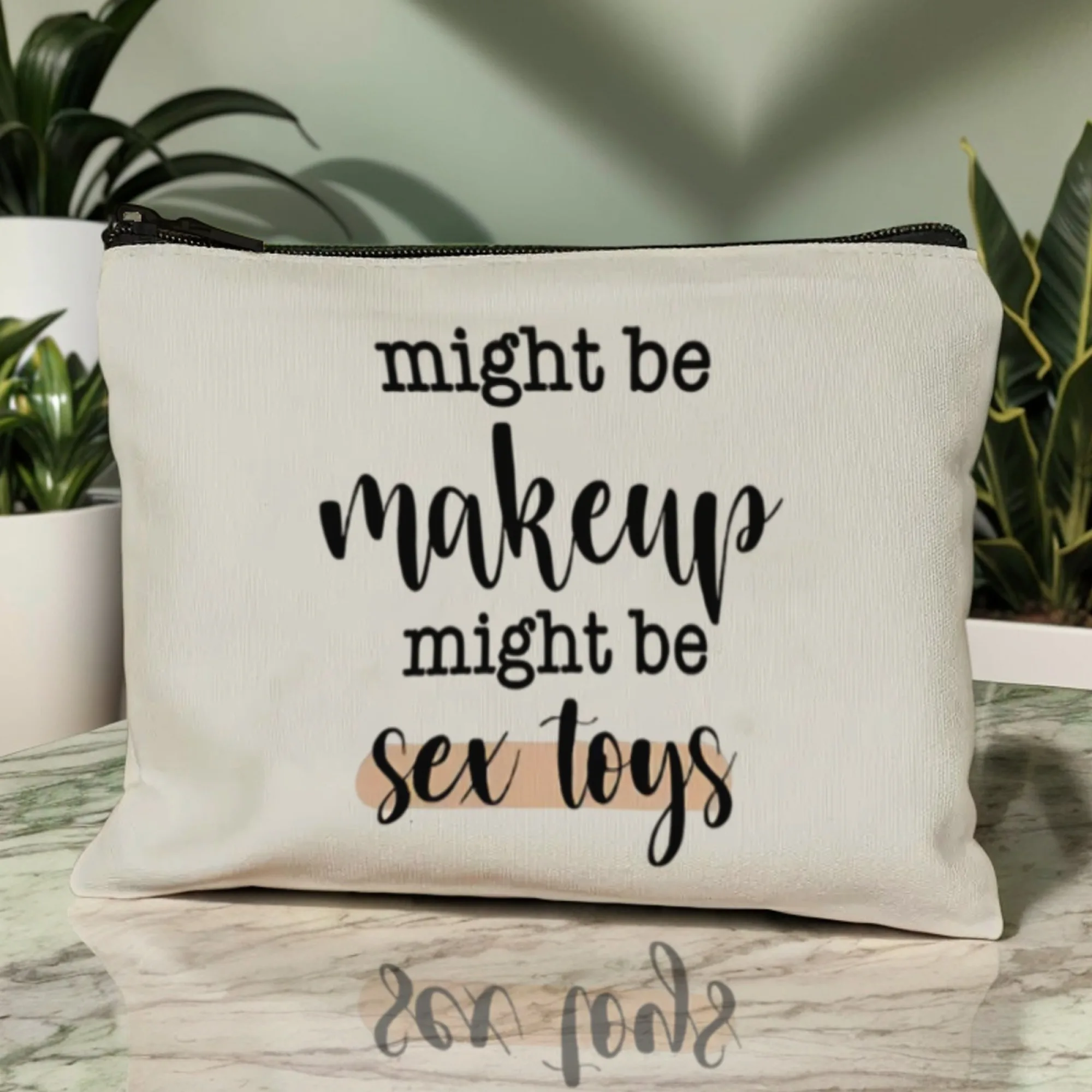 재미있고 유머러스한 '화장품일 수도 있고 섹스토이일 수도 있다' 화장품 파우치, 참신한 농담, 성인용 장난, 친구나 자매를 위한 개인 선물
