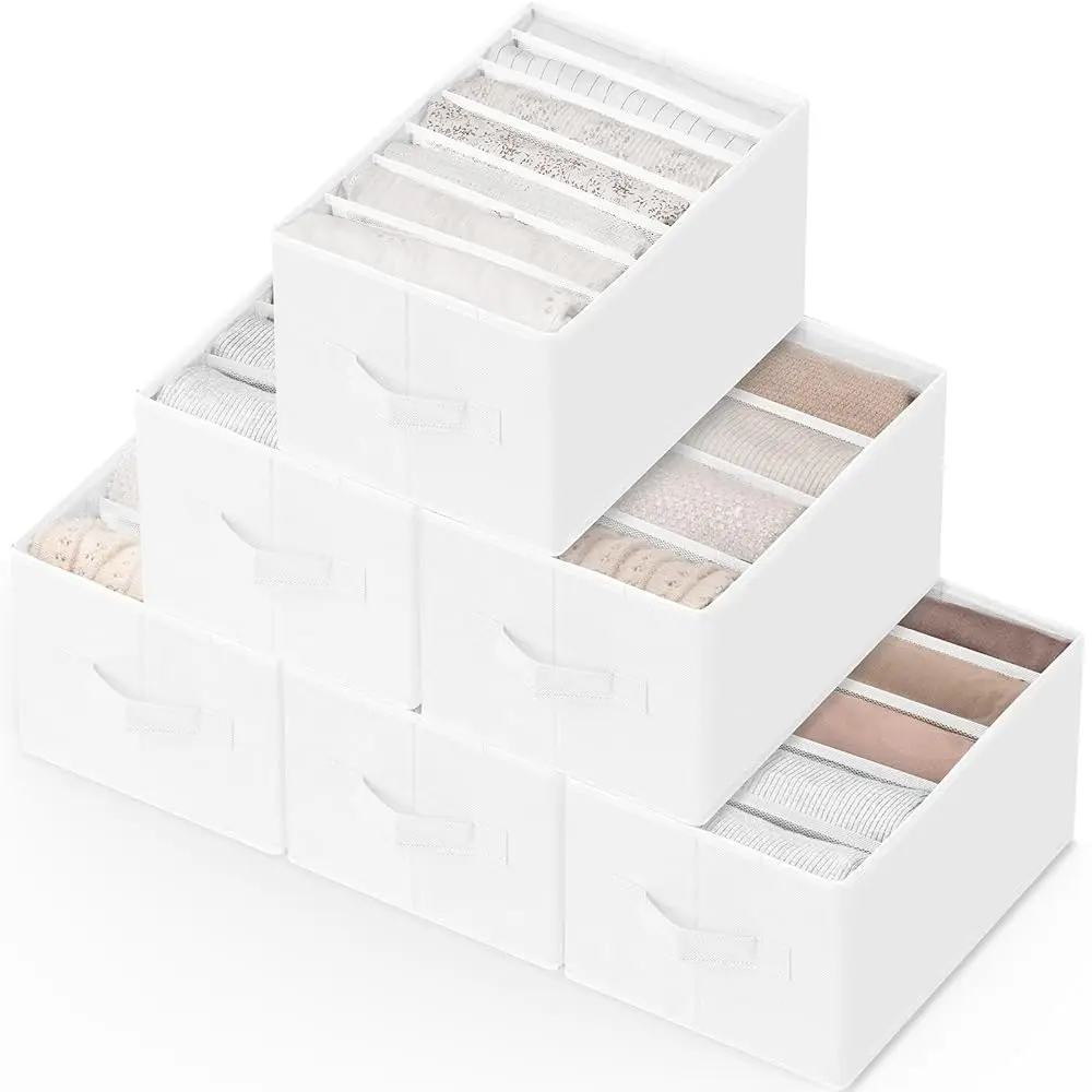 

6 Pa Large Clothes Organizer, Wardrobe Closet Organizer And Storage With Handles, Foldable Fabric Closet Organizers Dividers