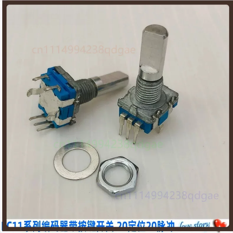 1PCS For EC11 5 Pin 20 Pulse Rotary Encoder 360 Rotation With Push Switch For Power Amplifier Audio Volume Knob Repair Part