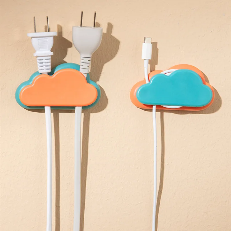 Cloud Shape No Punching Data Line Protectors Cable Organizer Usb Line Earphone Cable Organizer Multifunctional Hooks