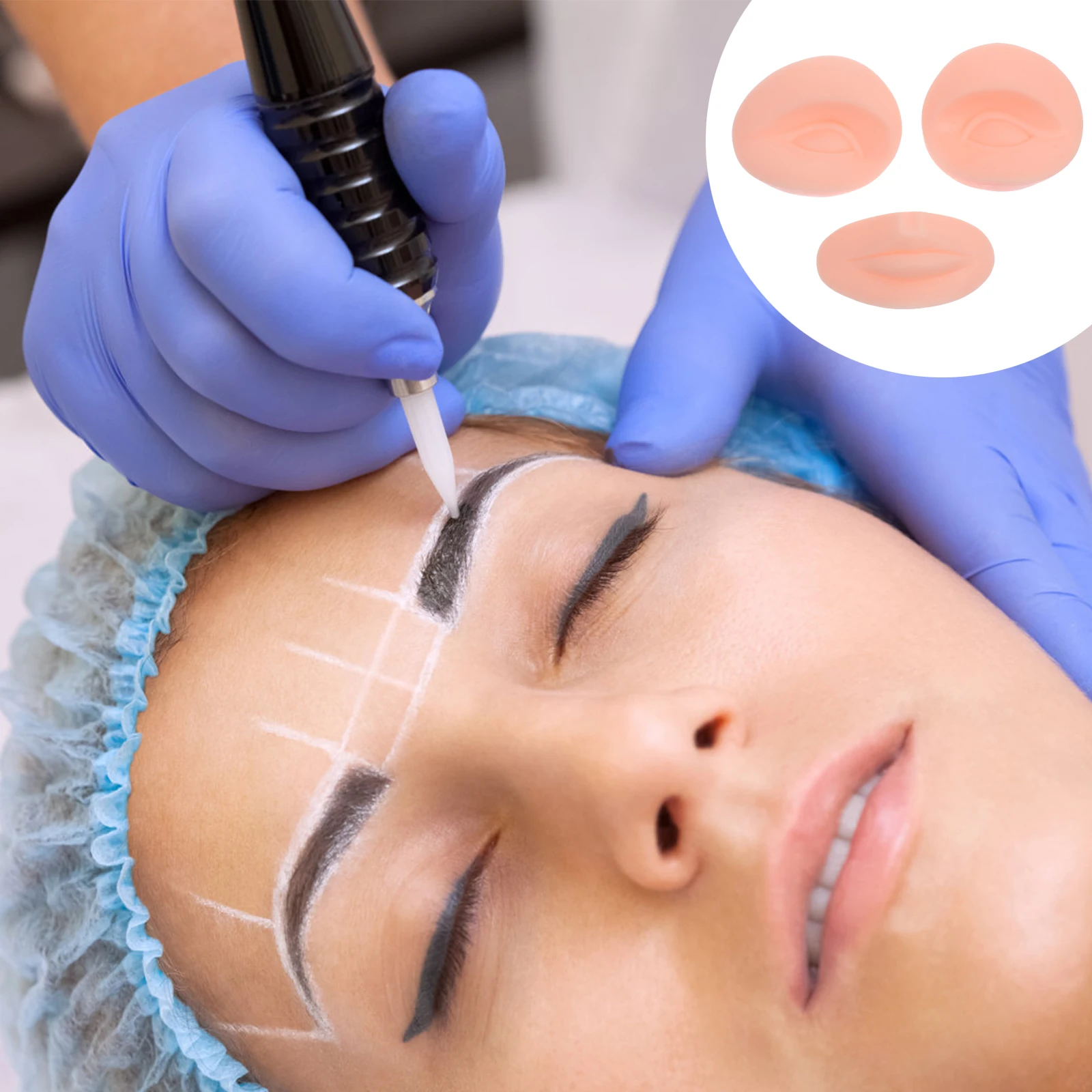 

3 pcs Silicone Fake Skin Practice Skin-Like Texture Permanent Sheets Microblading Tattooing