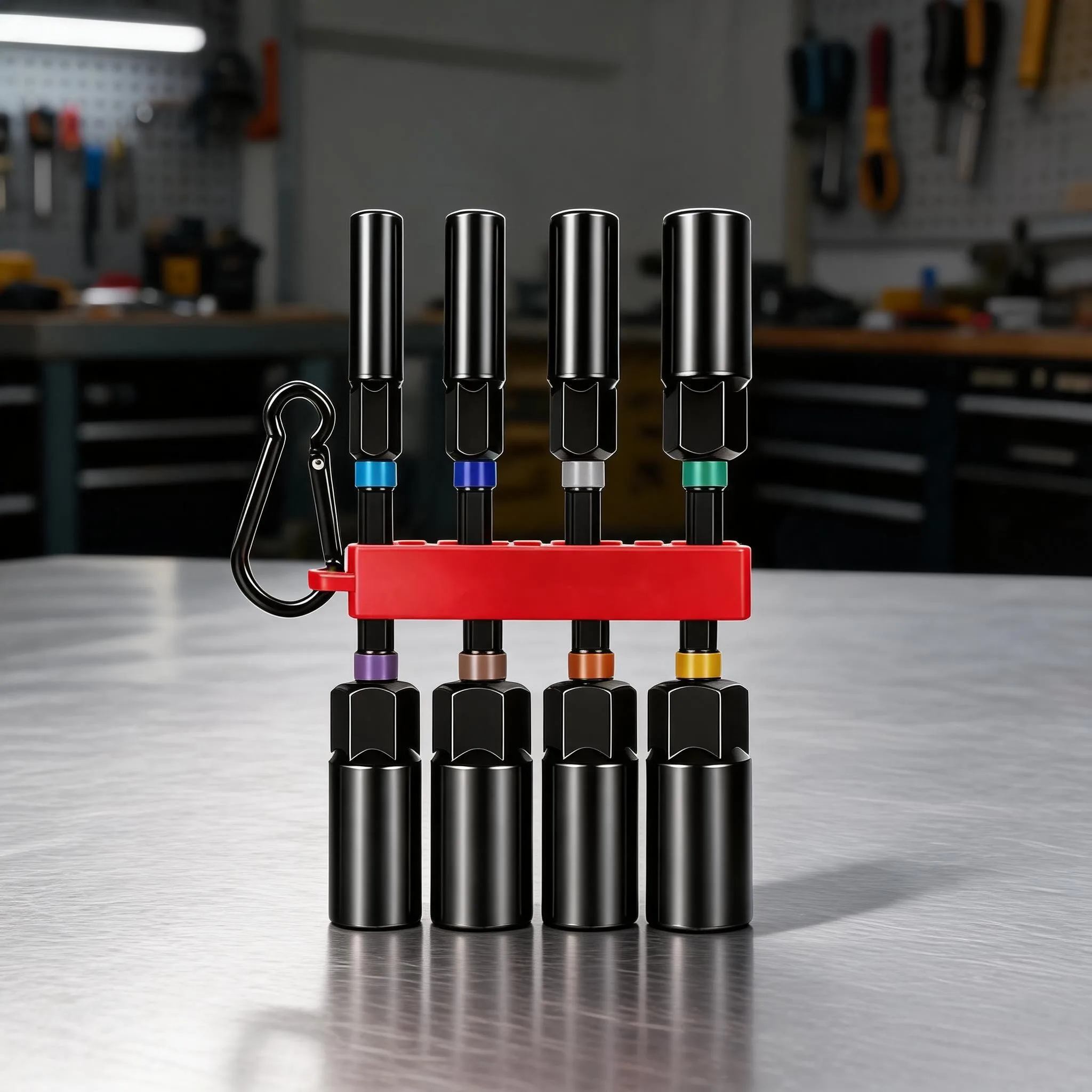 8Pcs Extended Deep Hex Socket Set Color-Coded Alloy Steel For Impact Drill Power Tools With PVC Holder