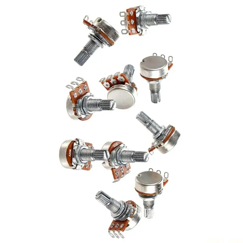 U2JB 10Pcs Split Shaft Guitar Potentiometers A20K Volumes Tone Control Potentiometer