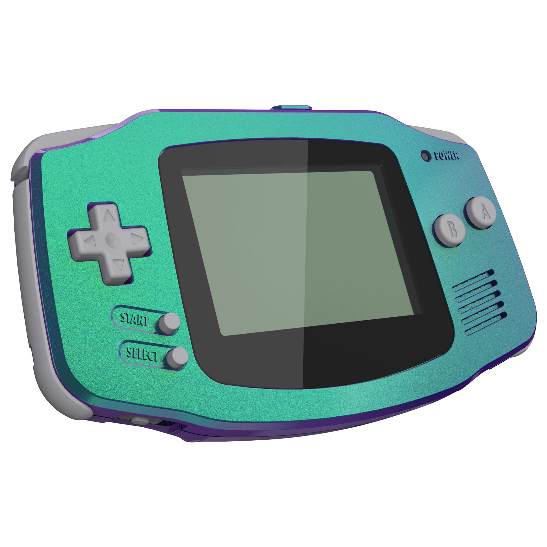 eXtremeRate IPS Ready Upgraded Replacement Shell Full Housing Cover Buttons for Gameboy Advance - Chameleon Green Purple