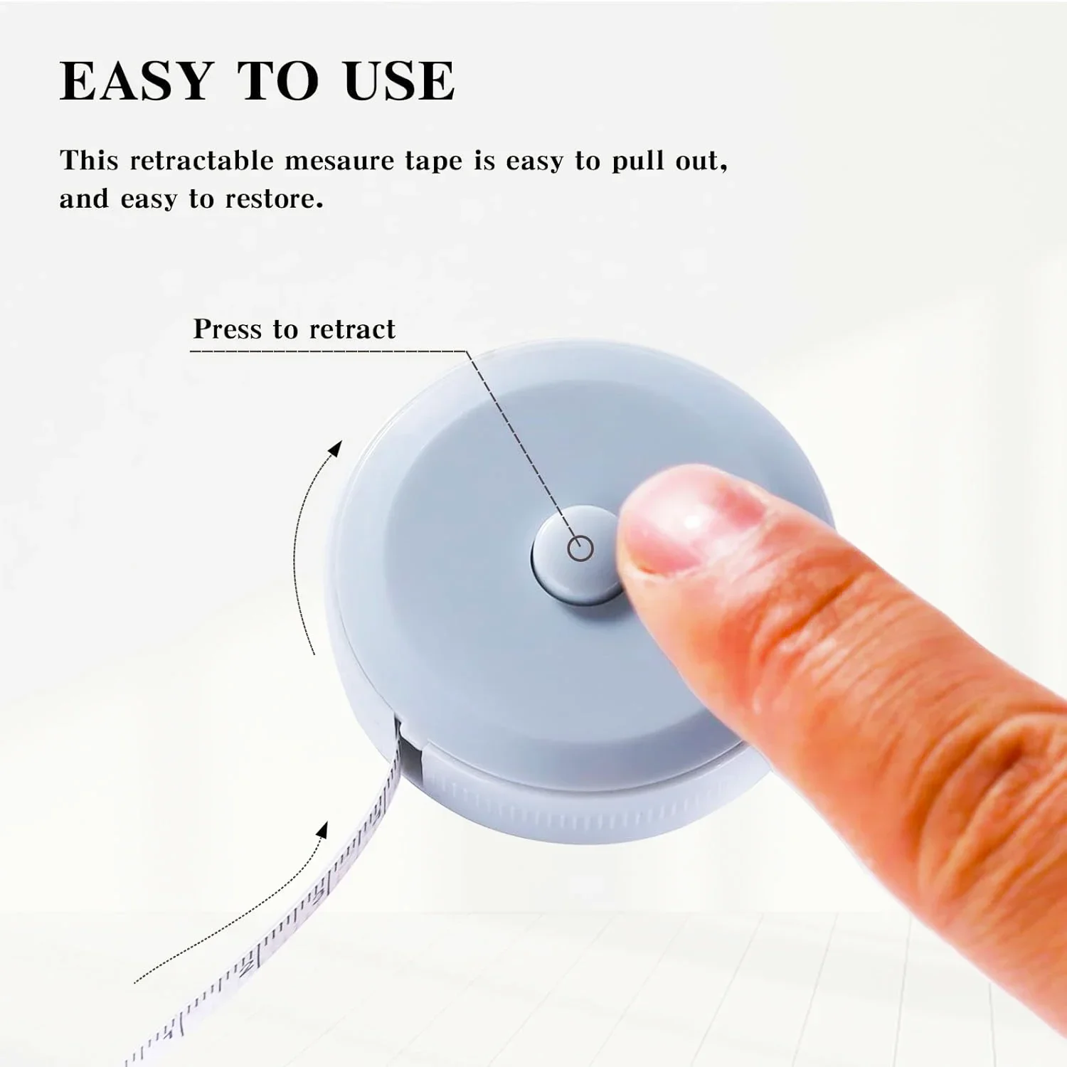 Imagen 7: Cinta Métrica Retráctil Resistente de ABS, 1.5M 60 Pulgadas, Doble Escala, Retracción Automática, Precisa, para Costura, Manualidades, Sastrería y Uso Doméstico