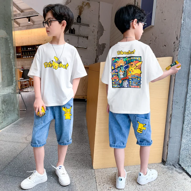 

2026 Pikachu Boys Short Sleeve Tee, Korean Summer Trendy Top for Kids Stylish Outfit