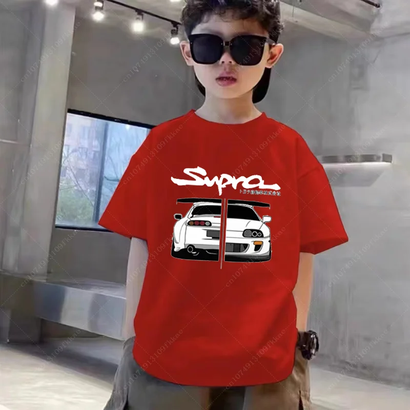 Initial D T-Shirts Drift Japanese Anime AE86 Tshirt Print Girls Clothes O-neck Boys GraphicTee-shirt for Kids 100% Cotton Tops