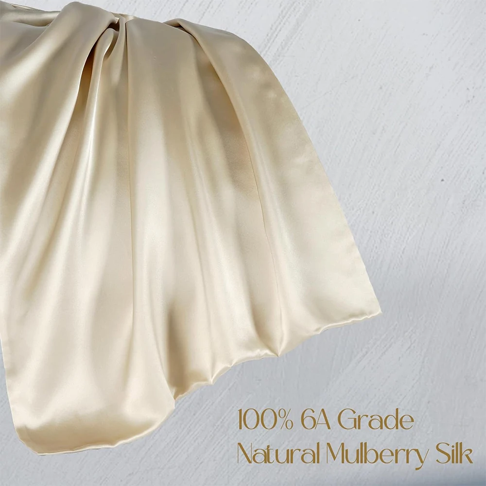 100% Double-sided Pure Silk Pillowcase with Hidden Zipper 16 Momme 6A Natural Mulberry Silk Pillow Case 1PCS