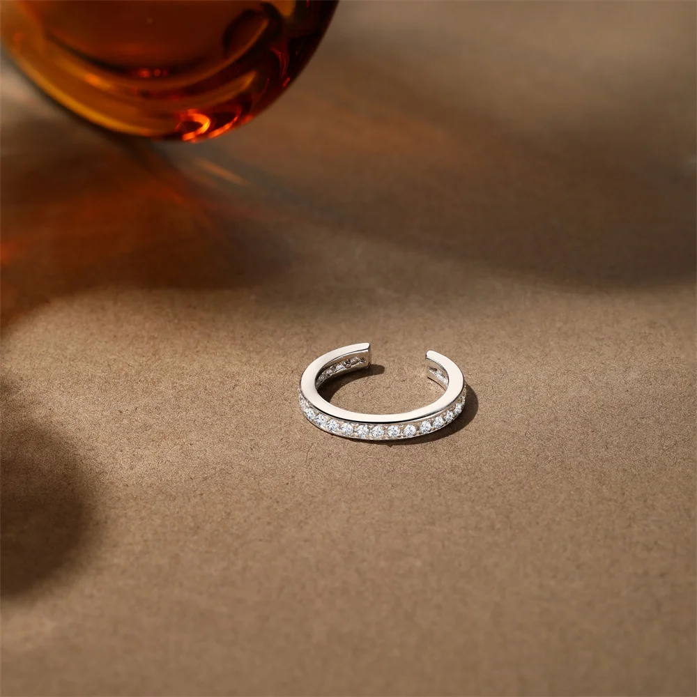 ROXI Moissanit 925 Sterling Silber Geometrischer Quasten-Ohrstecker für Damen, flacher Rücken, Helix-Blumenanhänger, edler Schmuck – Detail 13