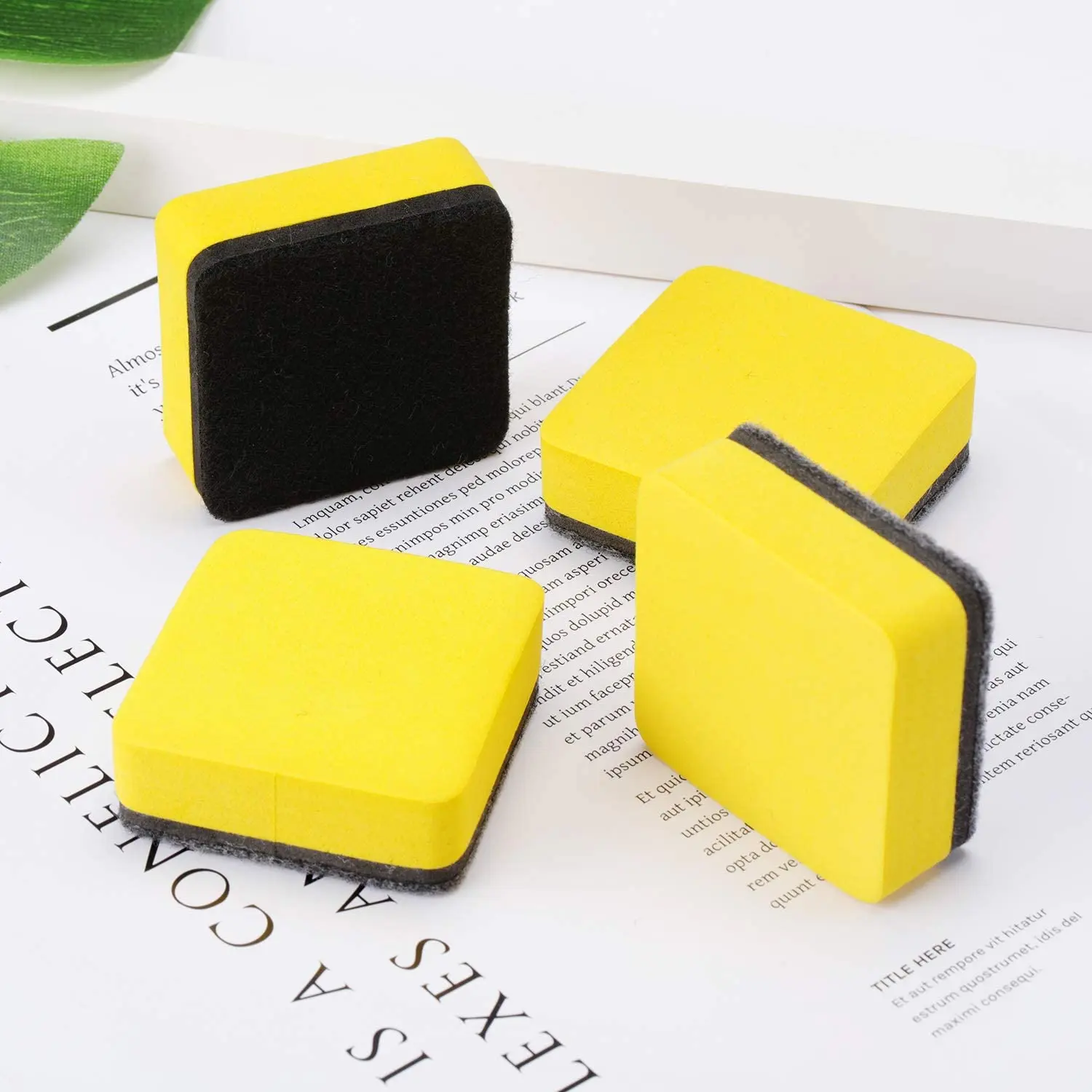 ยางลบไวท์บอร์ด30แพ็คสามารถซักและนำกลับมาใช้ใหม่ได้ยางลบกระดานไวท์บอร์ดแม่เหล็กสำหรับทำความสะอาดปากกาลบได้