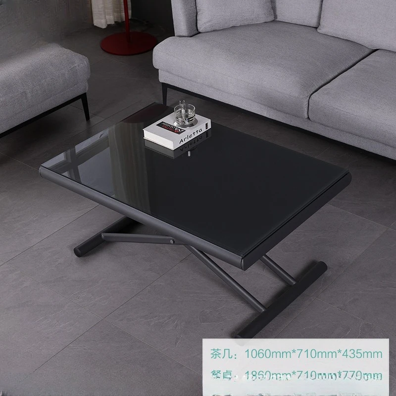 Lifting coffee table dining table, dual-purpose multi-functional retractable dining table