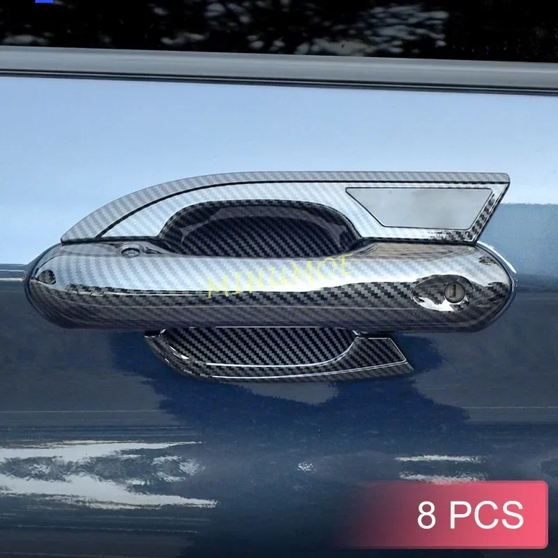 

For Ford Explorer 2020-2024 Door Handle Cover + Surrounds Kit Protector Carbon Fiber Look