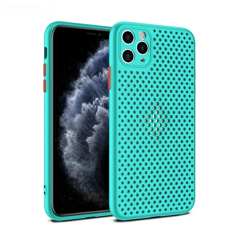 Breathable Ventilated Soft Case for iPhone 17 Pro Max 17 Pro 17 Air 16 Pro Max 16 15 Pro Max 15, Separate Color Buttons