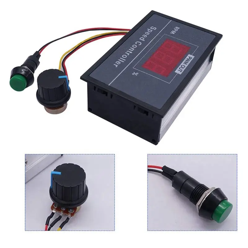 DT17 3X PWM DC Motor Speed Controller 30A 6V-60V Digital Display Stepless Adjustable with for Start/Stop Switch