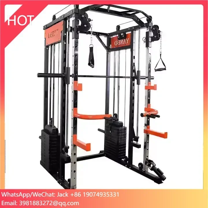 

High Quality Comprehensive Multi-functional Gym Cable Cross Gantry Smith Machine With Power Plate Squat Rack Fitness Equipment