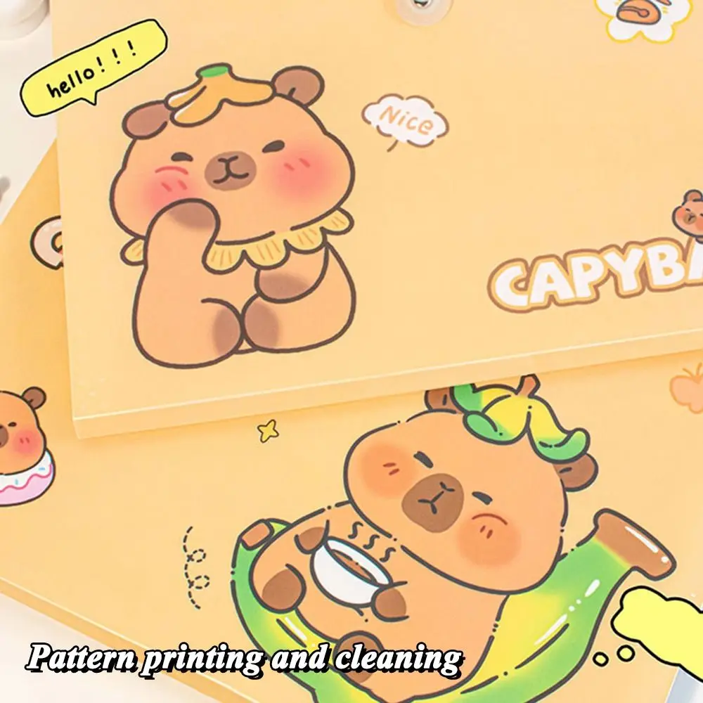 Capibara A4 Document Bag Large Capacity Waterproof File Folder Organ Bag Envelope Folder Test Paper Storage Bag