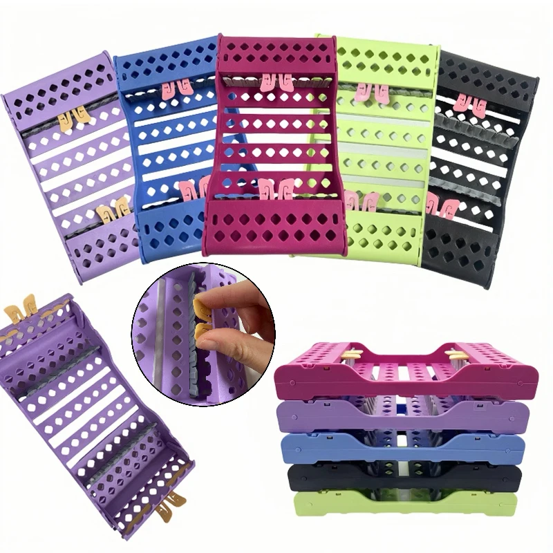 

Dental Sterilization Box Holders Handles 8 Slots Instrument Cassette Rack Plastic Autoclavable Disinfection Tray Tools Storage