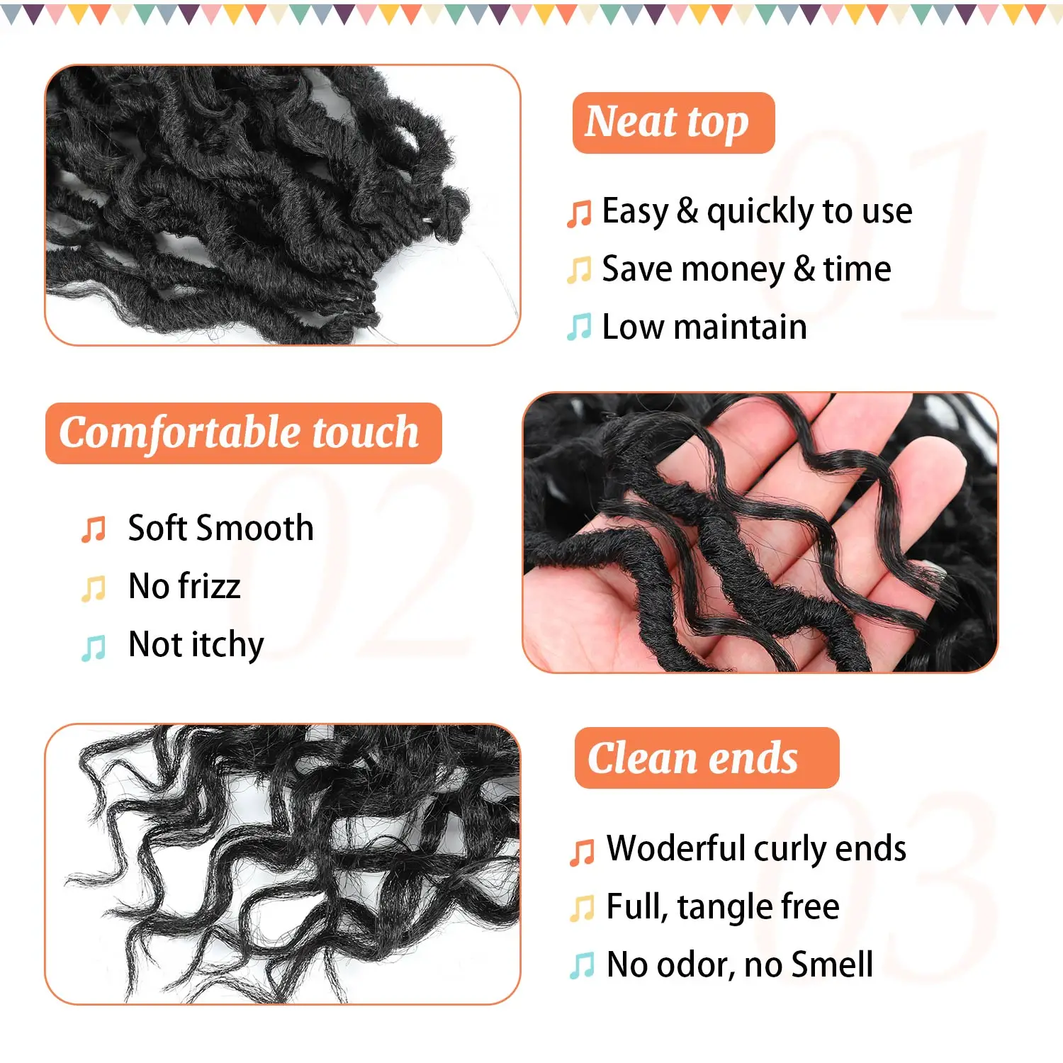 Goddess Locs Crochet Hair 10-22 Inch Faux Locs Crochet Hair Black Women PreLooped Boho Locs Synthetic River Locs with Curly Ends image 3