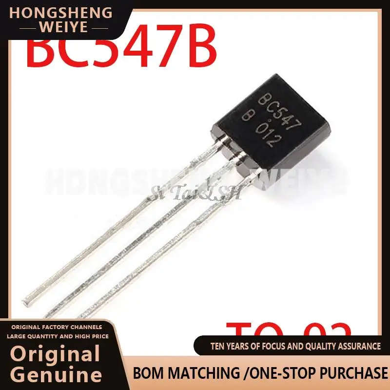 100%new 100PCS BC547B TO-92 BC547 TO92 547B new triode transistor