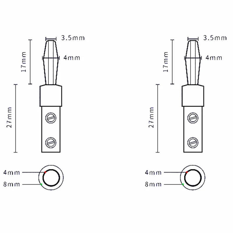 8 Uds conector de Cable de altavoz sin soldadura con conector Banana chapado en rodio adaptador de Audio HiFi