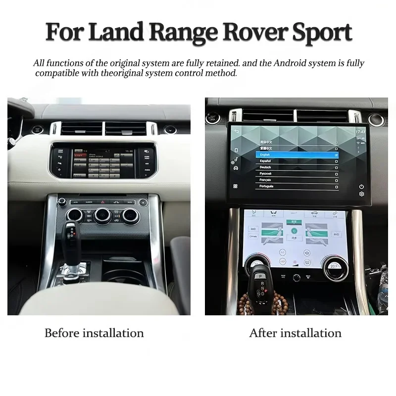 For Range Rover Vogue/Sport/Velar L405 L494 L560 2013-2017 2018-2022 CarPlay 4G Android 14 Touch Screen Multimedia Player BT5.0