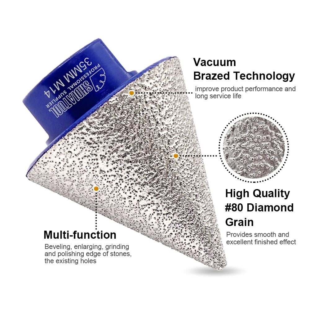 SHDIATOOL 1 шт. 20-75 мм ромбовидная фаска сверлильная Головка фрезерная плитка гранитная фарфоровая каменная керамическая угловая шлифовальная
