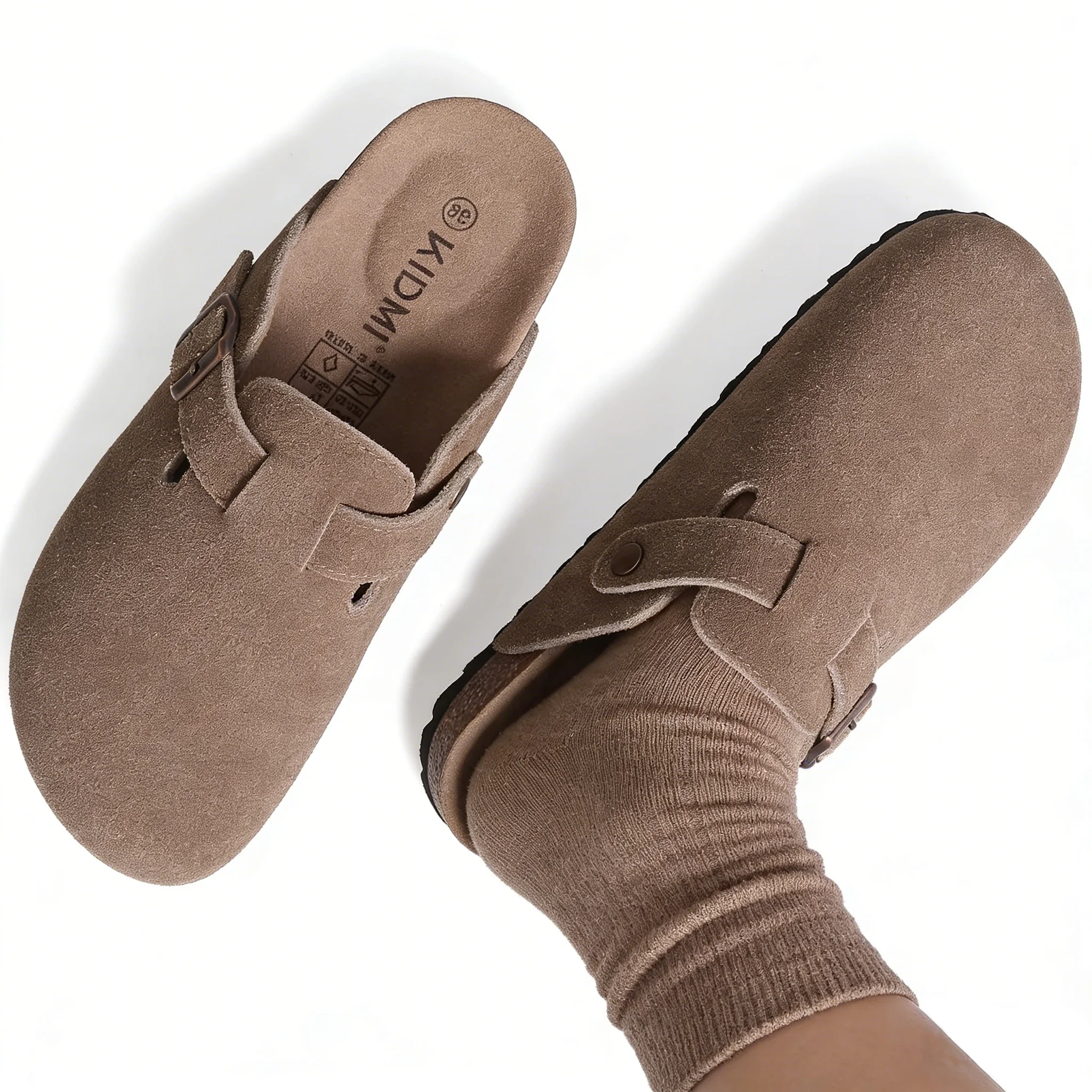 Birkenstock Arizona Style Two-Strap Sandals in Brown Step into iconic style with an edge in the Womens  main image 3