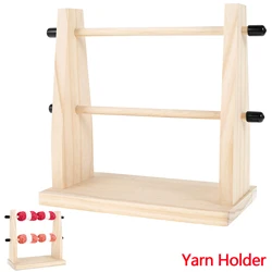 Yarn Holder Wood Crochet Yarn Holders Double Yarn Ball Stand with Nonslip Pads Storage Holder for Crocheting Knitting DIY Craft