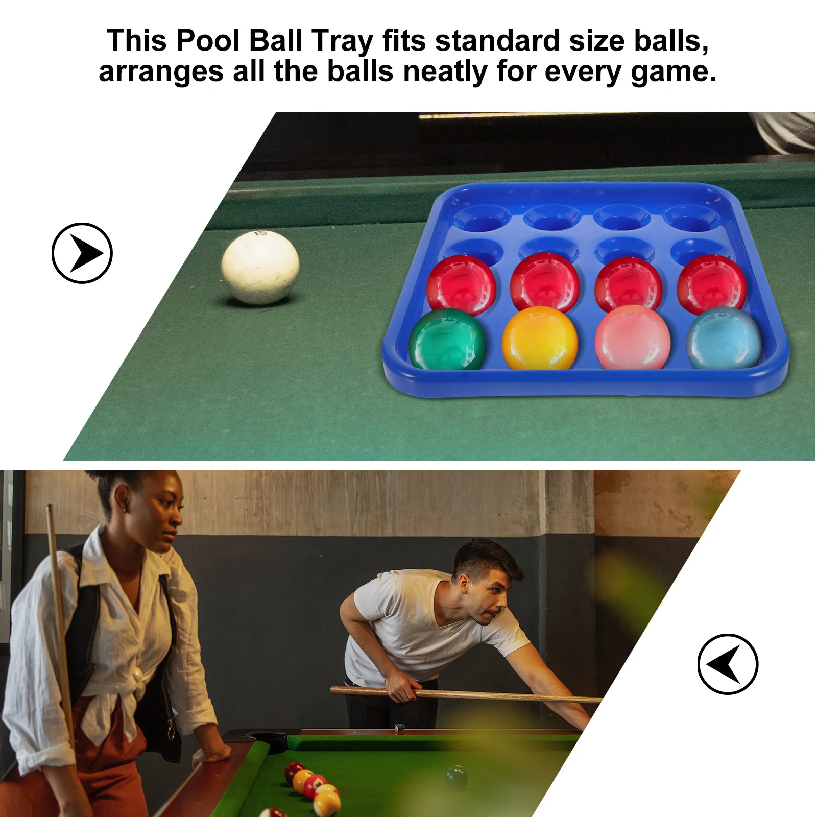 Suporte para mesas de bilhar, bandeja de armazenamento de bolas, recipiente de viagem para bolas, exibição de piscina