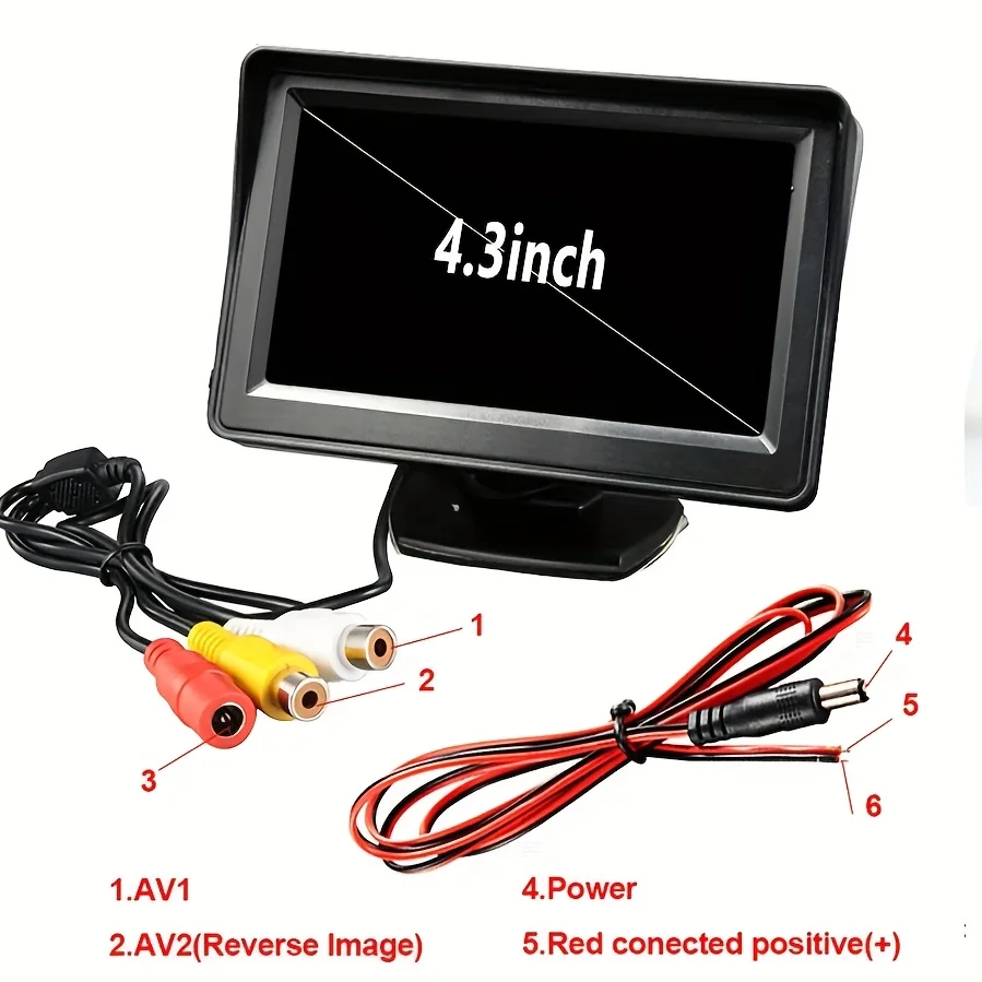 4.3-inch Car Display | Universal Reversing Camera for Trucks, Cars, Electric Vehicles, 12V-24V Voltage, PVC Material