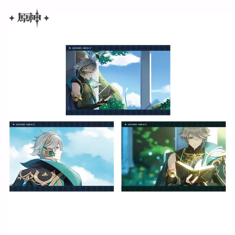 Sunsyea Official Genshin Impact Merch From miHoYo Alhaitham Notebook Collection Cards Mirror Colored Board