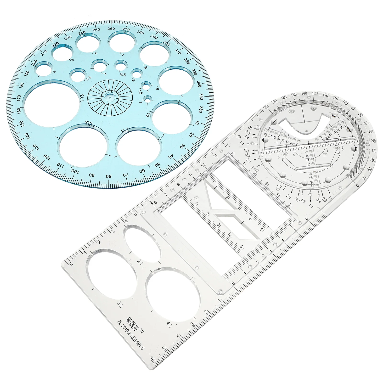 Schaalliniaal Tekening Studenten Gradenboog Geometrische sjabloon Multifunctioneel meetinstrument