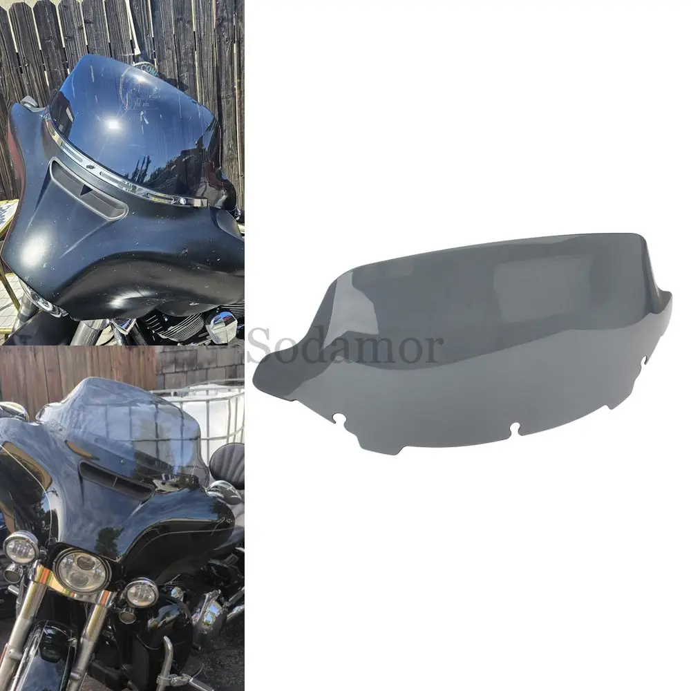 Motorcycle 10.5 Inch Smoke Fairing Windscreen Wind Splitter Windshield for Harley Touring Electra Street Glide Tri 2014-later