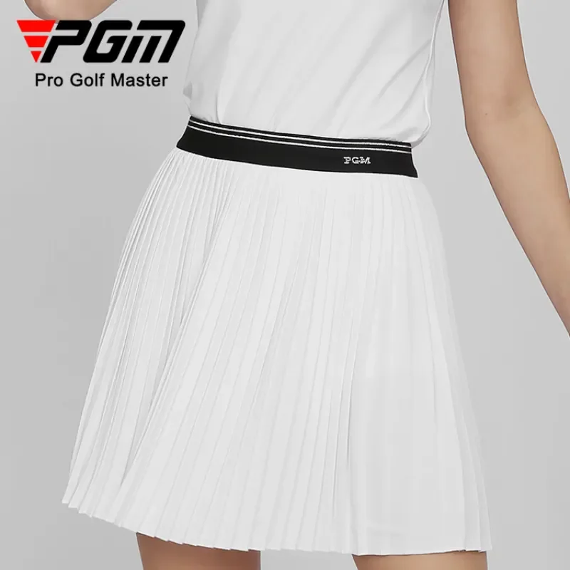 

PGM Women's Golf Skirt Summer Quick-drying Sports Skirt Elastic Belt Bright Diamond Pleated Skirt QZ088