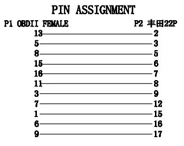 Obd 2 لتويوتا 22pin إلى 16pin أداة تشخيص الإناث توصيل أدوات السيارات كابل محول الإلكترونية