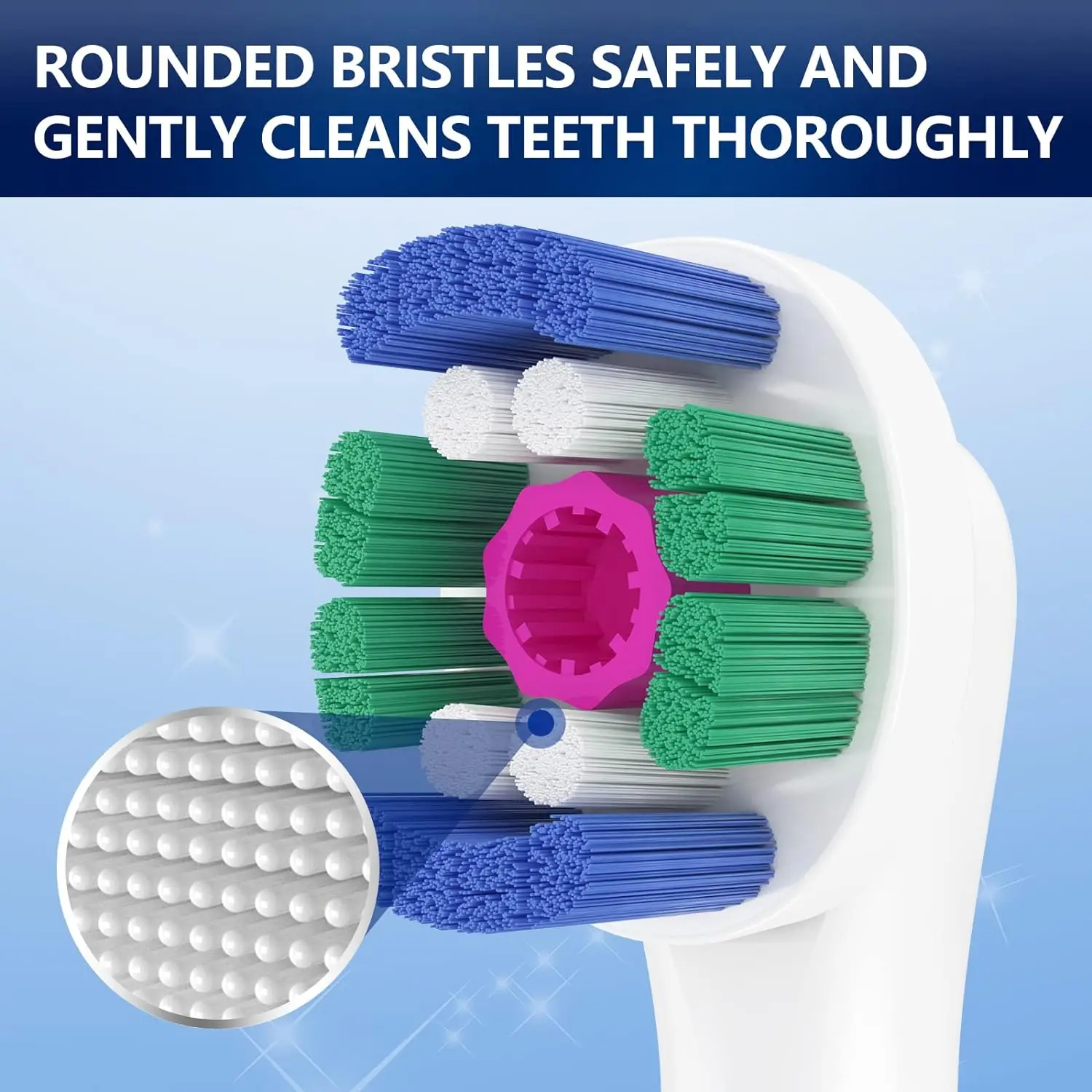 Escova elétrica substituição cabeças para Braun Oral B, 3D branqueamento escova de dentes bicos, escova branca cabeça para Oralb