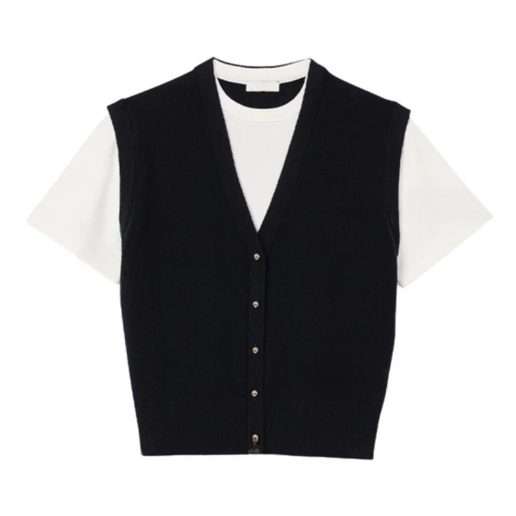 

MaSandeS Faionable Color Blo V-Ne Knitted Top Women's Premium Spring 2025 Commute Sle ort Sve Regular Fit