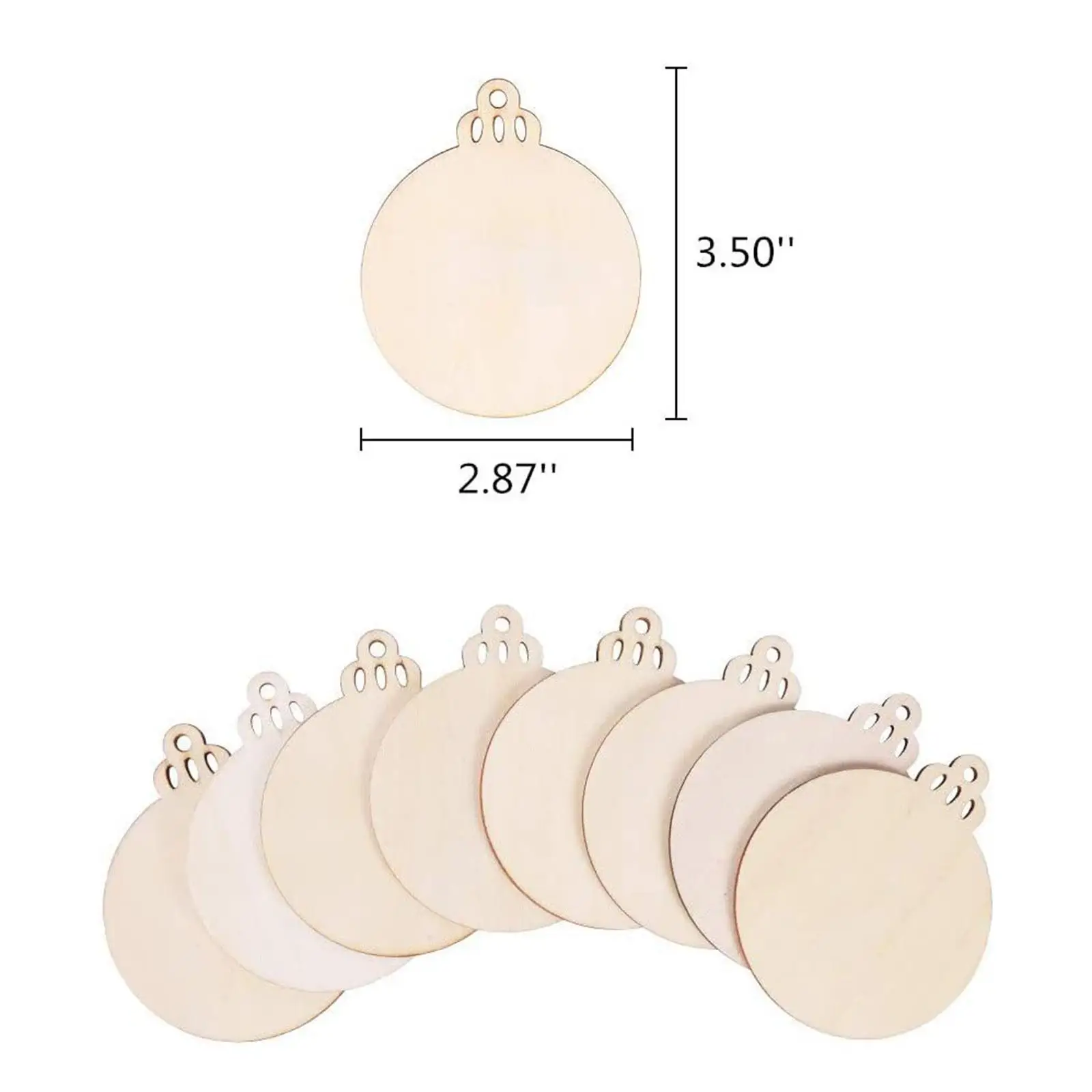 Wooden Blank Tags Christmas DIY Pendant Unfinished Crafts for Painting Staining Writing Hanging Holiday Centerpieces Party Decor