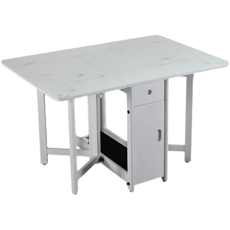 

Folding dining table rock slab small apartment household retractable solid wood folding table simple modern rectangular wall