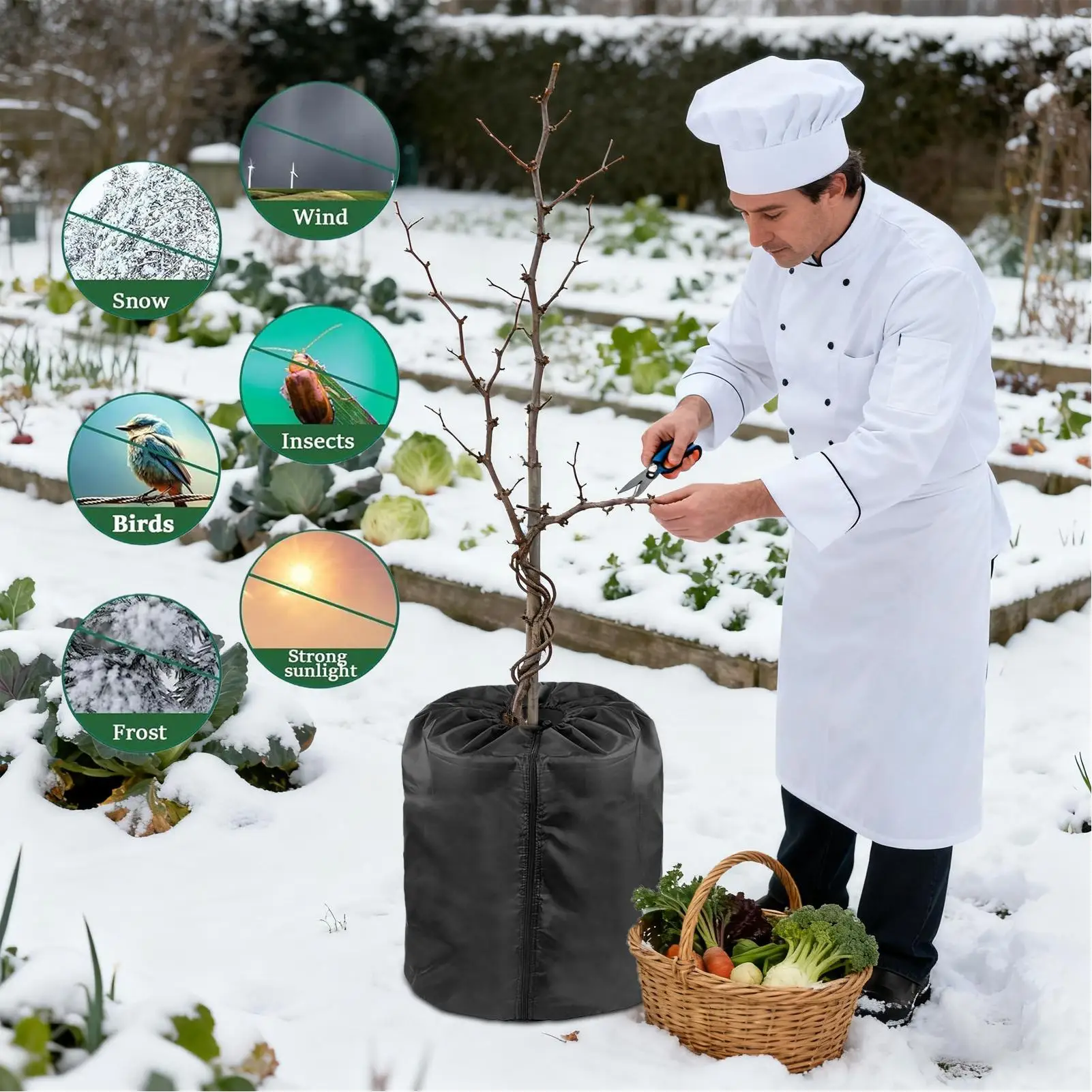 

Зимние чехлы для растений, защита от замерзания, 45x50 см, портативная зимняя теплая накидка с цветами, морозный чехол, защитная сумка для растений для овощей