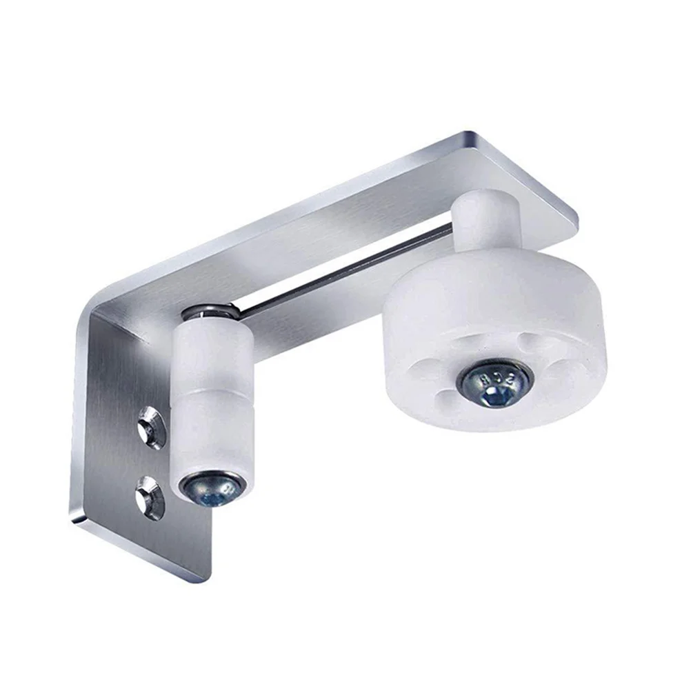

1 Set Of Adjustable Bottom Roller Guide For Barn Door Stay Wall Mount Sliding Rail Hardware Door Accessories Steel Frame Black